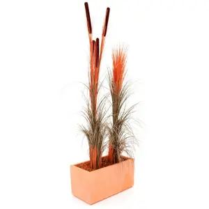 EUROPALMS Herbe artificielle à pistons Marron clair 152 cm pas cher