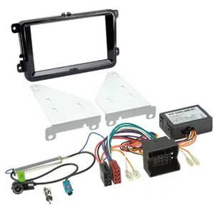 Comparateur de prix : ADNAUTO Kit support 2DIN Adaptateur antenne autoradio CAN-Bus compatible avec VW Seat Skoda Noir brillant