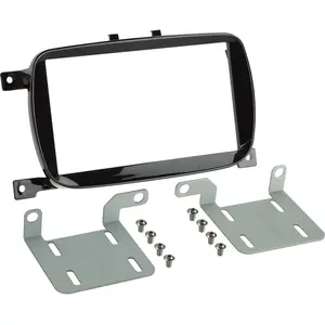 ADNAUTO Kit support Autoradio compatible avec Fiat 500 - Noir brillant pas cher