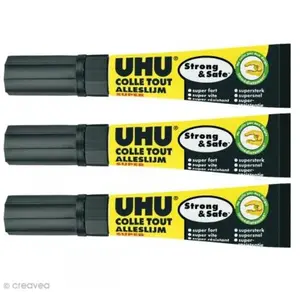 Colle UHU Strong - safe - Tout Super - Sans solvant 3 x 1 grVendu parfnac-be