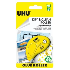 Comparateur de prix : UHU Dry & Clean Glue Roller Non Permanent 8,5m x 6,5mm