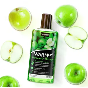 JOYDIVISION WARMup Huile de massage Pomme 150 ml I Liquide de massage avec effet chauffant I Huile de massage au parfum et au goût de pomme I Huiles de massage pour couples I Massage Oil
