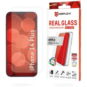 Displex Screen Protector (10H) + Case for Apple iPhone 14 Plus, Eco Mounting Frame, Case, Tempered Glass, Scratch Resistant Protective Film pas cher