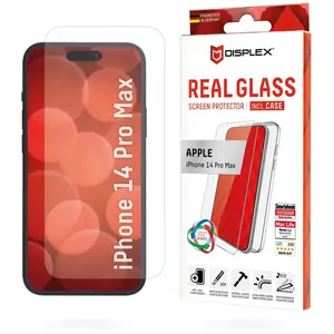 Displex Screen Protector (10H) + Case for Apple iPhone 14 Pro Max, Eco Mounting Frame, Case, Tempered Glass, Scratch Resistant Protective Film pas cher