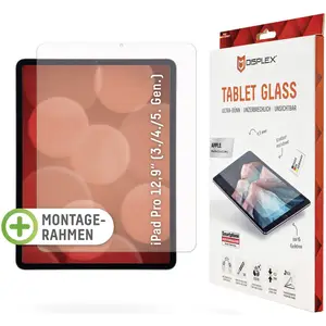 Displex Tablette en verre (9H) pour Apple iPad Pro 12,9" (3ème/4e/5e/6ème génération), cadre de montage écologique en forme de L, incassable, ultra fin, invisible pas cher