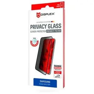 Displex Full Cover Real Glass Privacy Screenprotector met Applicator voor Samsung Galaxy S24 - Zwart pas cher