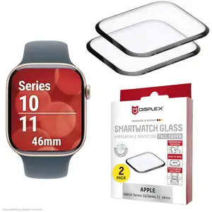 Displex Full Cover Schutzfolie, Full Cover Watch Glass, Doppelpack, Montre connectée : accessoires, Transparent pas cher