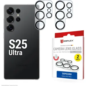 Displex Full Cover Camera Lens Glass, Kamera Schutzglas, Platte, Doppelpack (2 pièce(s), Samsung Galaxy S25 Ultra), Téléphone portable : film de protection, Transparent pas cher