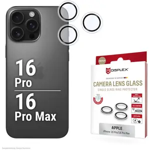 Displex Premium Camera Lens Glass, Kamera Schutzglas, Einzelringe (1 pièce(s), Apple iPhone 16 Pro Max, Apple iPhone 16 Pro), Téléphone portable : film de protection, Transparent pas cher