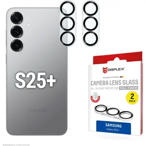 Displex Full Cover Camera Lens Glass, Kamera Schutzglas, Platte, Doppelpack (2 pièce(s), Samsung Galaxy S25+), Téléphone portable : film de protection, Transparent pas cher