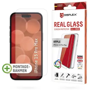 Displex Real Glass, 2D Panzerglas + Handyhülle (1 pièce(s), Apple iPhone 15 Pro Max), Téléphone portable : film de protection, Transparent pas cher