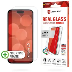 Displex Real Glass Screenprotector + Back Cover met Applicator voor Apple iPhone 15 - Transparant pas cher