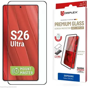 Displex Premium Glass, Full Cover Anti-Reflex Panzerglas, MountMaster (1 pcs, Samsung Galaxy S26 Ultra, Samsung Galaxy S26+), Téléphone portable : film de protection, Transparent pas cher