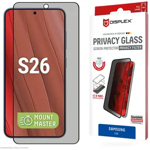 Displex Privacy Glass, Privacy Full Cover Panzerglas, MountMaster (1 pcs, Samsung Galaxy S26), Téléphone portable : film de protection, Transparent pas cher