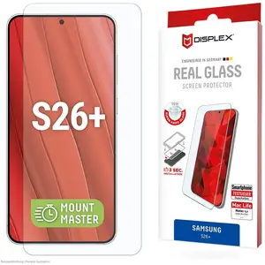 Displex Real Glass, 2D Panzerglas, MountMaster (1 pcs, Samsung Galaxy S26+), Téléphone portable : film de protection, Transparent pas cher