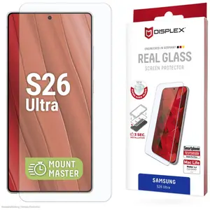 Displex Real Glass, 2D Panzerglas, MountMaster (1 pcs, Samsung Galaxy S26 Ultra), Téléphone portable : film de protection, Transparent pas cher