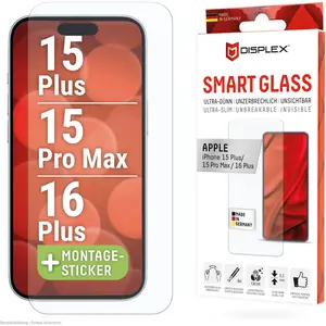 Displex Smart Glass, Displayschutzfolie (1 pièce(s), Apple iPhone 16 Plus, Apple iPhone 15 Pro Max, Apple iPhone 15 Plus), Téléphone portable : film de protection, Transparent pas cher