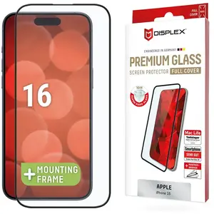 Displex Screenprotector Real Glass Full Cover voor de iPhone 16 pas cher