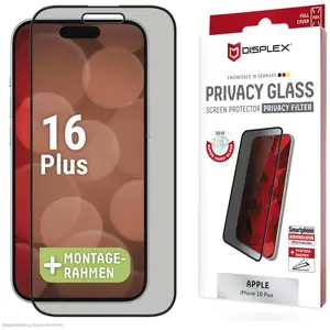 Displex Privacy Glass, Privacy Full Cover Panzerglas (1 pièce(s), Apple iPhone 16 Plus), Téléphone portable : film de protection, Transparent pas cher