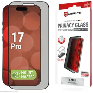 Displex Privacy Glass MountMaster (1 pcs, Apple iPhone 17 Pro), Téléphone portable : film de protection, Noir pas cher