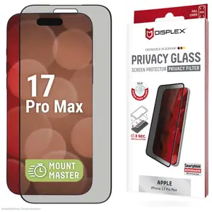Displex Privacy Glass MountMaster (Apple iPhone 17 Pro Max), Téléphone portable : film de protection, Noir pas cher