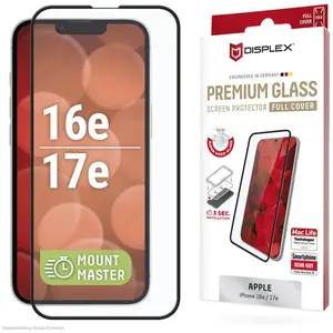 Displex Premium Glass MountMaster (Apple iPhone 16e, Apple iPhone 17e), Téléphone portable : film de protection, Noir, Transparent pas cher