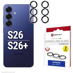 Displex Full Cover Camera Lens Glass, Kamera Schutzglas, Platte, Doppelpack (2 pcs, Samsung Galaxy S26, Samsung Galaxy S26+), Téléphone portable : film de protection, Transparent pas cher