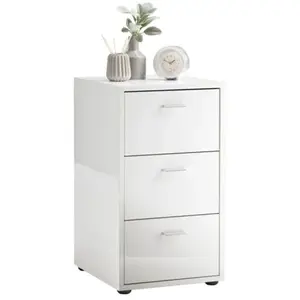 Maisonetstyles Table D'appoint 3 Tiroirs 35x39,9x62,4 Cm Blanc