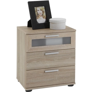 FMD Table de chevet Jack à 3 tiroirs, décor chêne brun, réalisée en aggloméré. pas cher