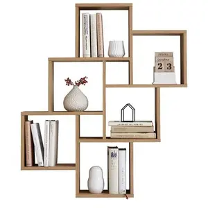 FMD - tagère murale avec 8 compartiments Chêne Chêne pas cher