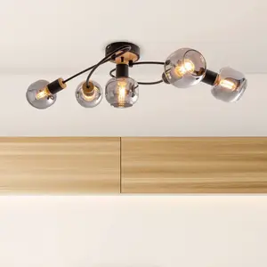 Näve, Applique + plafonnier, Plafonnier 5 pièces Fumoso (E14) pas cher