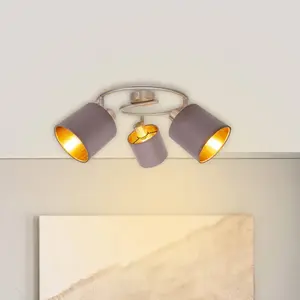 Näve, Applique + plafonnier, Plafonnier 3 spots Maron (E14) pas cher