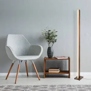NAVE Lampadaire LED MADERA en métal effet bois pas cher