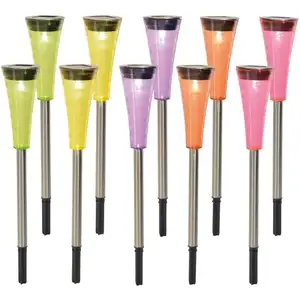 NAVE Lampe solaire sur piquet enfichable IP44 multicolore LED H 40 cm ... pas cher