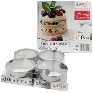 Comparateur de prix : NA Cercle à mousse D : 10 cm H : 4.5 cm + poussoir - lot de 4