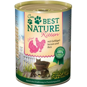 Best Nature Kitten 6 x 400 g pour chaton - coeurs de volaille, riz pas cher