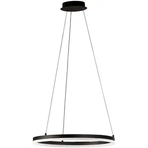 Fischer & Honsel Sirko - Hanglamp - LED 37W - Ø 60 cm - Dimbaar - Lichttemperatuur 2700K/3350K/4000K - 4200 lumen - Zwart