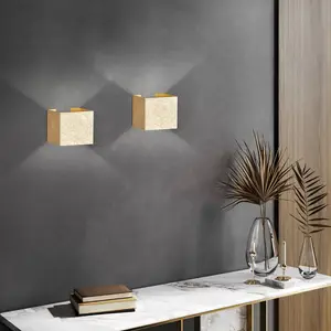 Fischer & Honsel, Applique + plafonnier, Honsel Wall LED Applique murale double 5,3W blanc chaud or feuille IP44 30489 pas cher