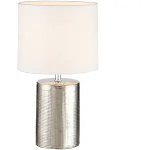 Fischer & Honsel 50662 Prata Lampe de table avec abat-jour en tissu et...Vendu parmanomano