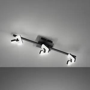 Comparateur de prix : Fischer & Honsel - Plafondlamp Ray - 3-licht - 3000K - 1900 lumen - Zw...
