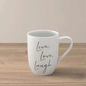 Villeroy & Boch Gobelet avec anse Live Love Laugh Statement, Tasse, Bl... pas cher