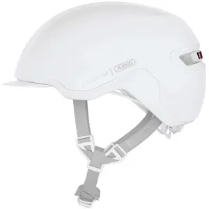 ABUS Urban Helm HUD-Y - avec feu arrière LED magnétique rechargeable & fermeture à clic - casque de vélo cool pour tous les jours - pour femmes et hommes - pure white, taille M pas cher