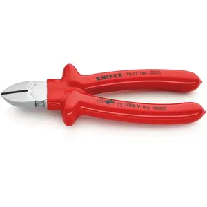 Pince coupante de côté VDE Knipex 70 01 180 - Rouge - Certifiée DIN ISO 5749 - 180mm pas cher