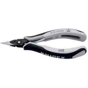 Comparateur de prix : Pince à tête ronde et plate - KNIPEX - 34 52 130 ESD - Antistatique - 130 mm