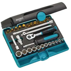 Hazet Jeu de clés à douille 854 30 pièces 1/4 po. ouvertures de clé de 4 à 14 mm nombre de dents 90 6-Pans pas cher