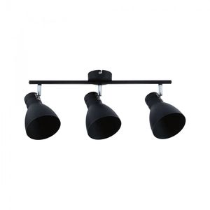 Comparateur de prix : Paulmann 66761 Davy Plafonnier 3 spots en métal E27 max. 3 x 20 W Noir