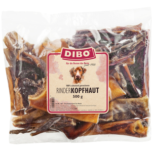 DIBO Peau de tête de boeuf pour chien - 500 g pas cher