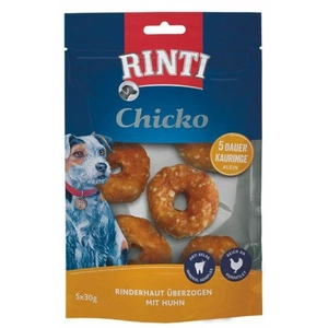 Comparateur de prix : 5x30g RINTI Chicko Petits Anneaux à mâcher - Friandises pour chien