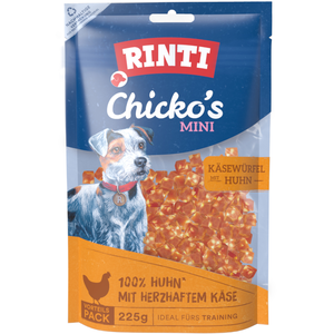 225g RINTI Chicko Mini dés de fromage, poulet friandises pour chien pas cher