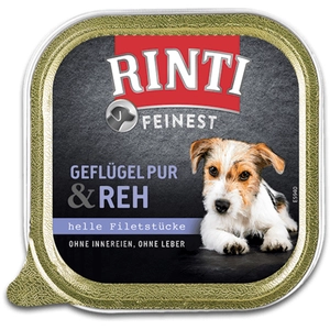 11x150g RINTI Feinest volaille, cerf - Pâtée pour chienVendu parzooplus-be